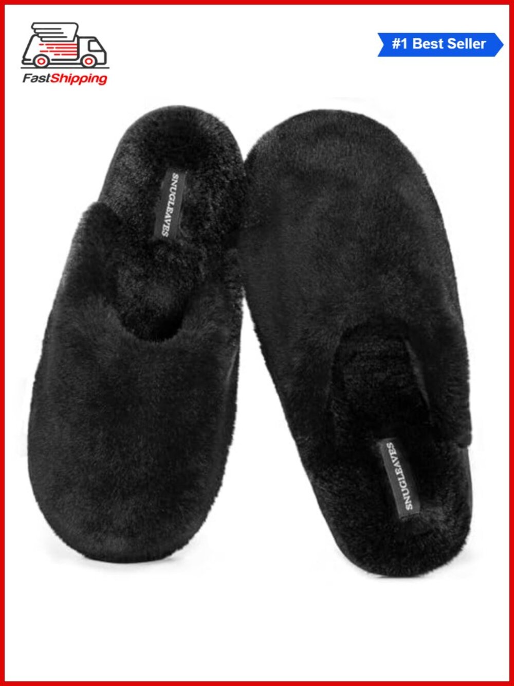 ✨ Snug Leaves Women's Fuzzy Scuff Slippers Memory Foam Non-slip House Shoes